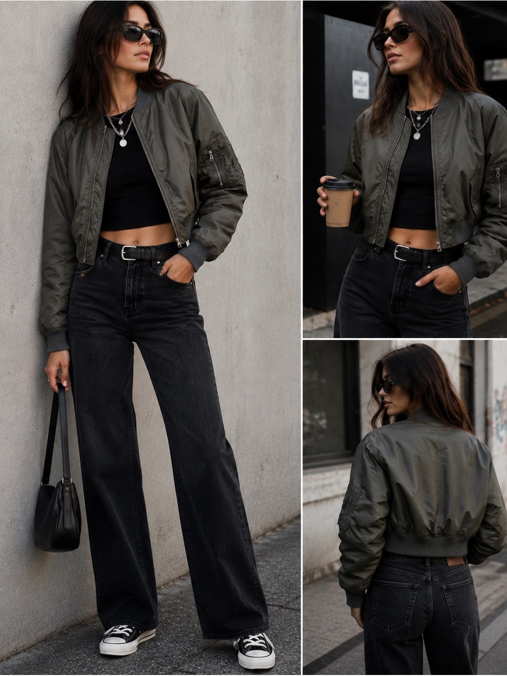 J. Crew Olive Cropped Bomber Jacket